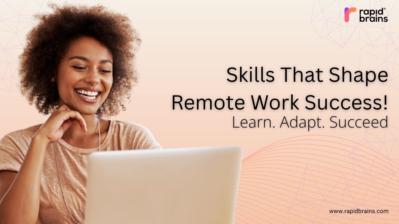 Professional promoting remote work success with rapidbrains website and logo